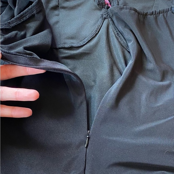 Black Mesh Y2K Style Low Cut Long Sleeve Mini Dress Size Small - Picture 6 of 7